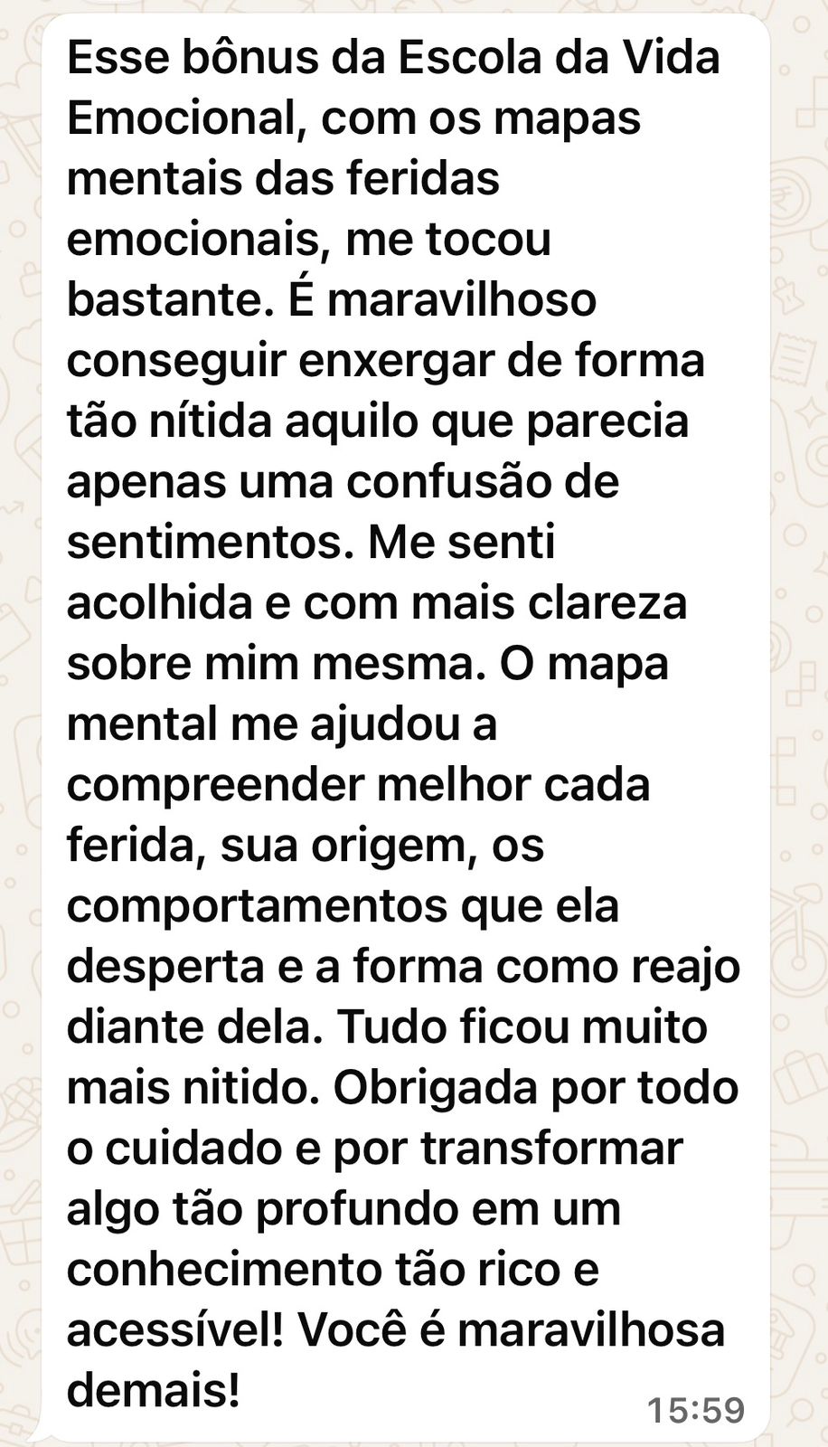 Depoimento sobre acolhimento e clareza